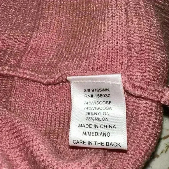 Mauve Fringe Ruffles Women's Love Tree Pink Sweater M - Picture 6 of 9